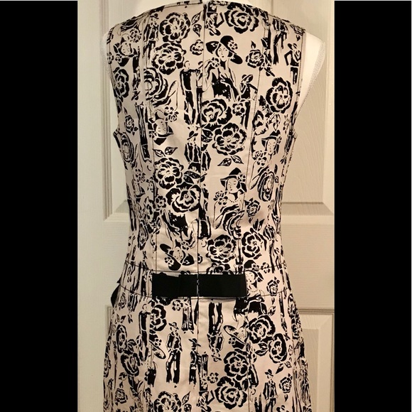 Terri Jon, black and taupe print dress - Picture 5 of 6